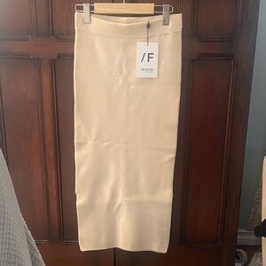 Selected Femme Cream Pencil Skirt